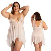 Teramo babydoll blanc - 4/5XL