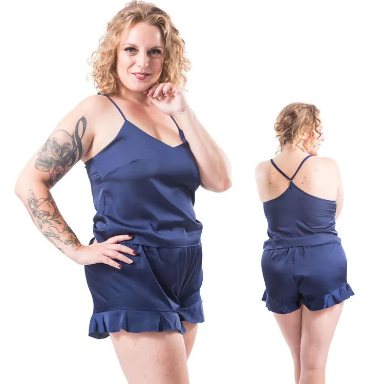 Posta BLEU - Top & short satiné 2/3XL