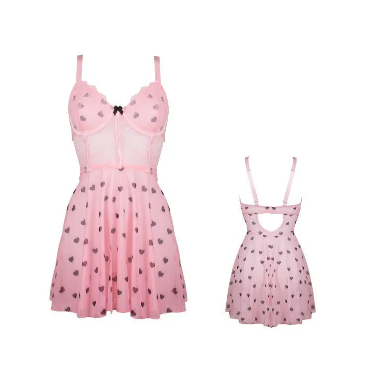 Iseult Nuisette rose coeur - S/M