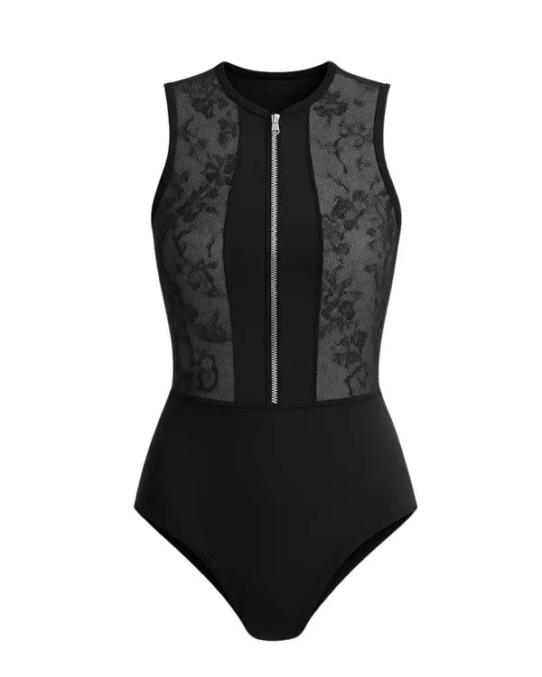 MALIKA Combinaison WETLOOK NOIR