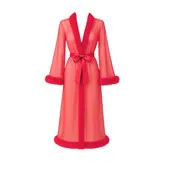 Anastasia peignoir Fourrure ROUGE
