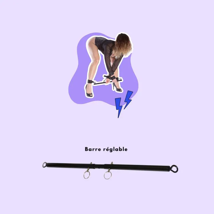Dark line - Barre Reglable Noir + 4 mousquetons