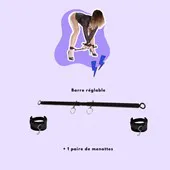 Dark line - Barre Reglable Noir + 1 paire menottes