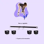 Dark line -Barre Reglable Noir + 2 paires menottes
