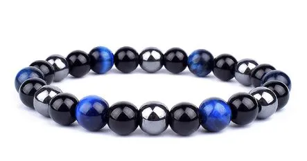 Darian - Bracelet Homme Onyx noir et Sodalite