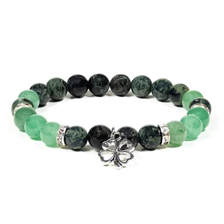 Bracelet TREFLE  kambaba / Aventurine