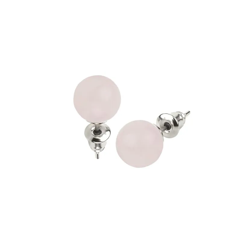Litho - BO clou - Quartz rose