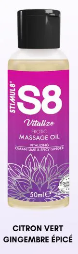 S8 - Huile de massage 50mL - Citron gingembre