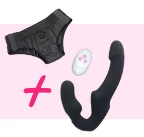 RILEY - Gode ceinture avec culotte Noir