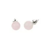 Quartz rose - Boucles d'oreilles rondes