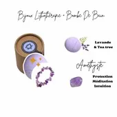 Bombe de bain lithothérapie - VIOLET Améthyste