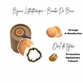 Bombe de bain lithothérapie - ORANGE Oeil de tigre